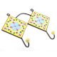 Yellow And Turquoise Ceramic Floral Tiles Hooks